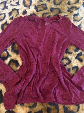 South Pole Women's Long Sleeve Scoop Neck Top - Plum Berry